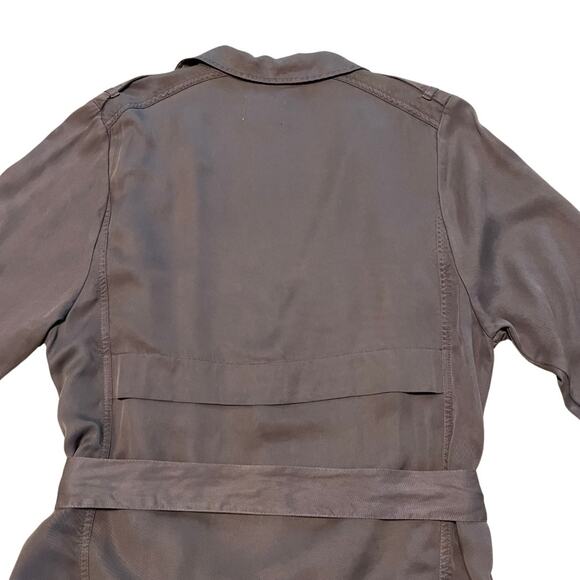 Black Swan | Lulu’s Emma Trench Jacket Women's M Open Lightweight Belted Gray - Picture 12 of 14